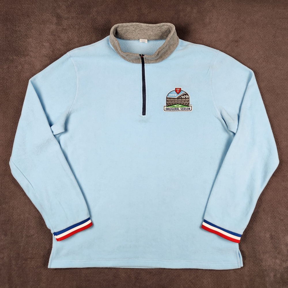 Texas Rangers 1/4 Zip Fleece Pullover Mens XL Blue 2020 Inaugural Season MLB